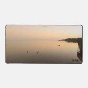 Florida Mirror Still Ocean Sunrise Natural Photo Desk Mat