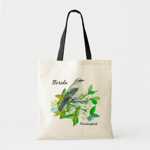 Florida Mockingbird Orange Blossom Grocery Tote Bag