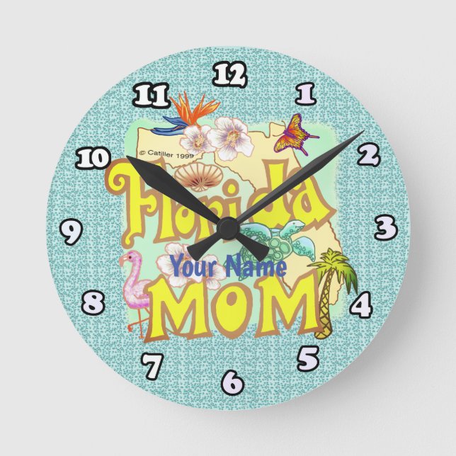 Florida Mum  Round Clock (Front)