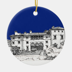 Florida museum in blue ceramic tree decoration