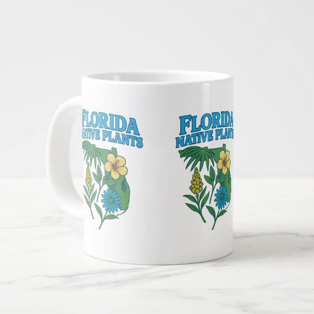 Florida Native Plants Large Coffee Mug (Front Left)