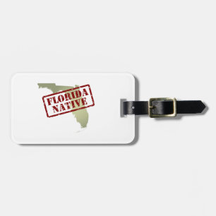 Florida Native Stamped on Map Luggage Tag