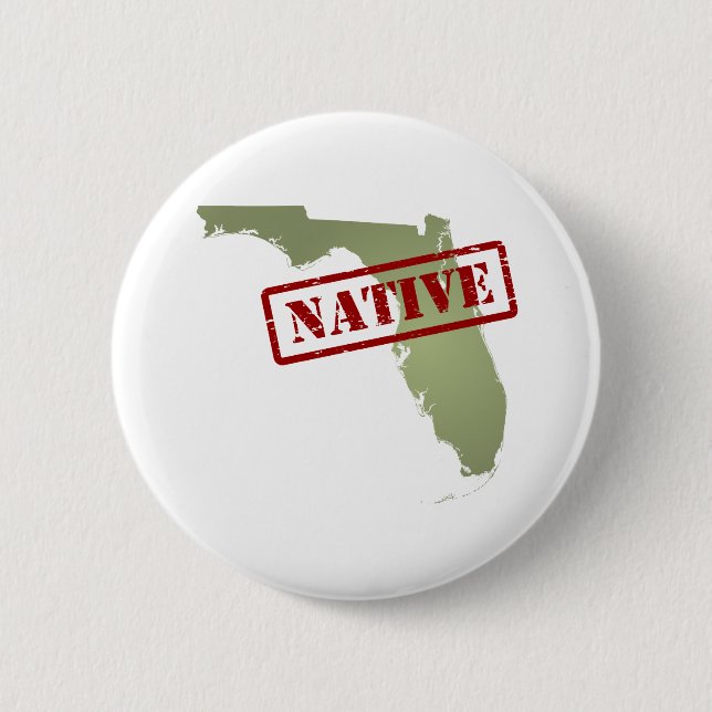 Florida Native with Florida Map 6 Cm Round Badge (Front)