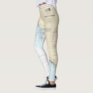 Florida Nautical Chart Havana to Tampa Bay Leggings