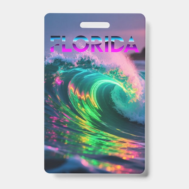 Florida – Neon Wave Vibes ID Badge (Front)