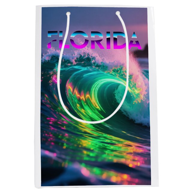 Florida – Neon Wave Vibes Medium Gift Bag (Front)