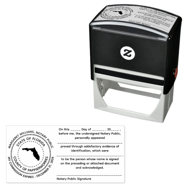Florida Notary Public Acknowledgement Stamp (In Situ)