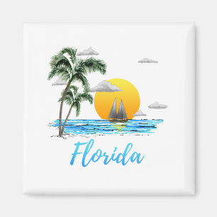 Florida Ocean Sunset Sailing Magnet