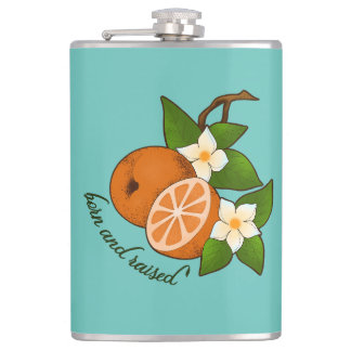 Florida Orange Born and Raised Hip Flask