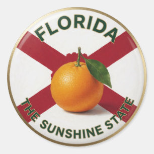 Florida Orange Citrus Emblem 🍊 Classic Round Sticker