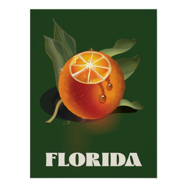 Florida Orange travel poster Canvas Print (Front)