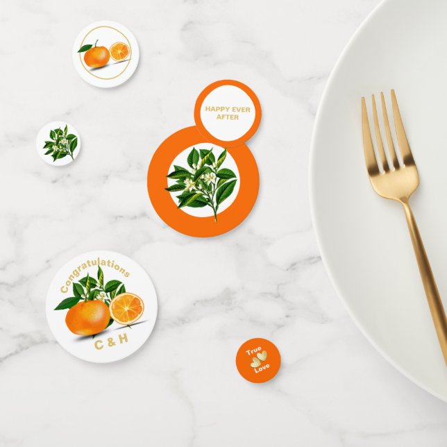 Florida Oranges & Blossom Personalised Confetti (Group)