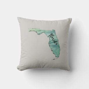 Florida Painting Beach Throw Pillow