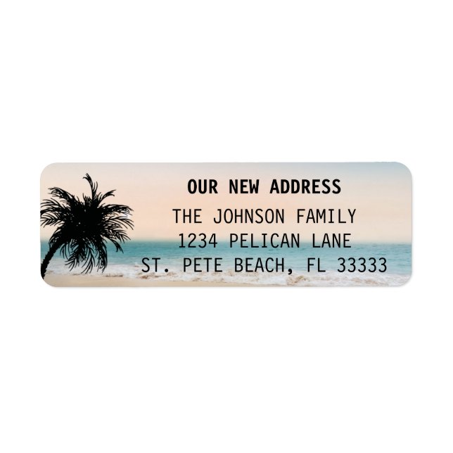Florida Palm Beach Sunset New Home Return Address (Front)