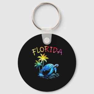 Florida palm tree sunset sea turtle tropical summe key ring