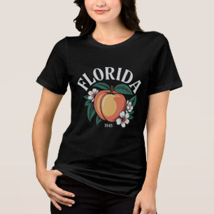 Florida Peach Blossom Emblem - Est. 1845 Tri-Blend Shirt