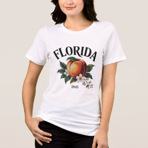 Florida Peach Blossom Emblem - Est. 1845 Tri-Blend Shirt