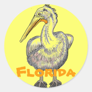 Florida pelican artistic sticker