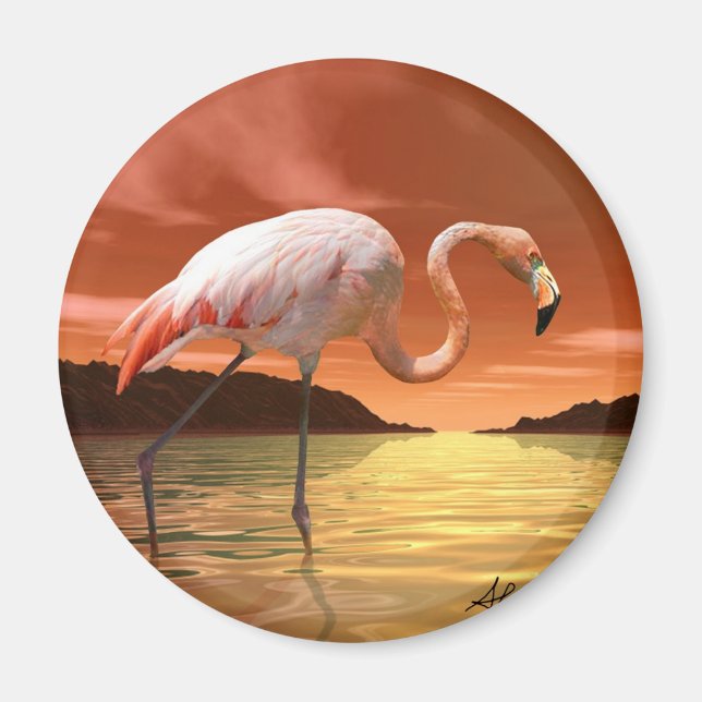 Florida Pink Flamingo Magnet (Front)