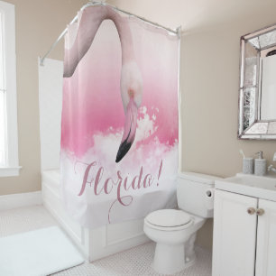Florida Pink Flamingo Shower Curtain