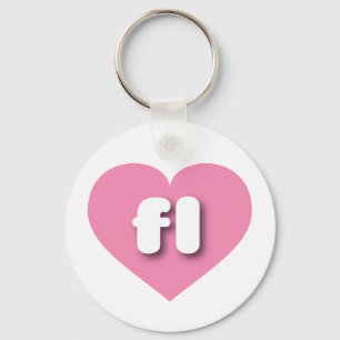 Florida pink heart - I love fl Key Ring