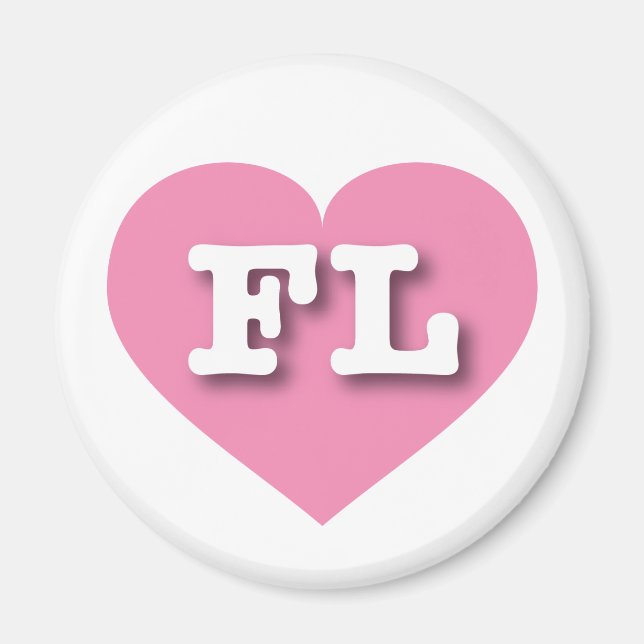 Florida Pink Heart - I love FL Magnet (Front)