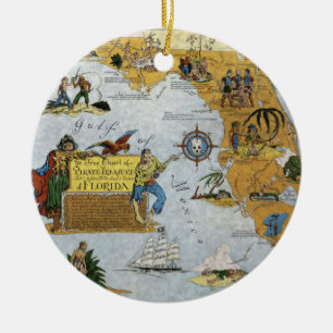 Florida Pirate Map Ornament