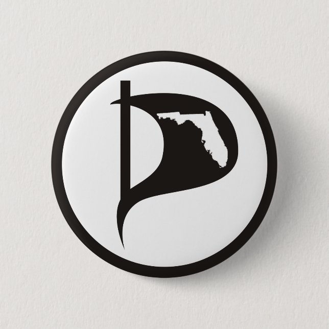 Florida Pirate Party Flag Button (Front)