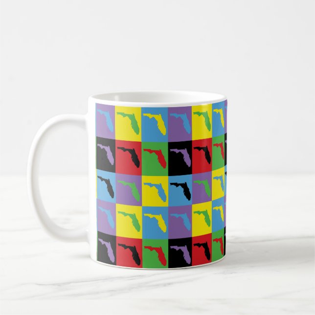 Florida Pop Art Pretty Colourful Coffee Mug (Left)