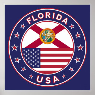 Florida, poster, medium size, blue poster