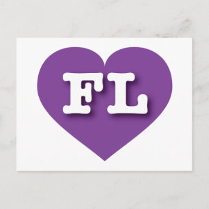 Florida Purple Heart - I love FL Postcard