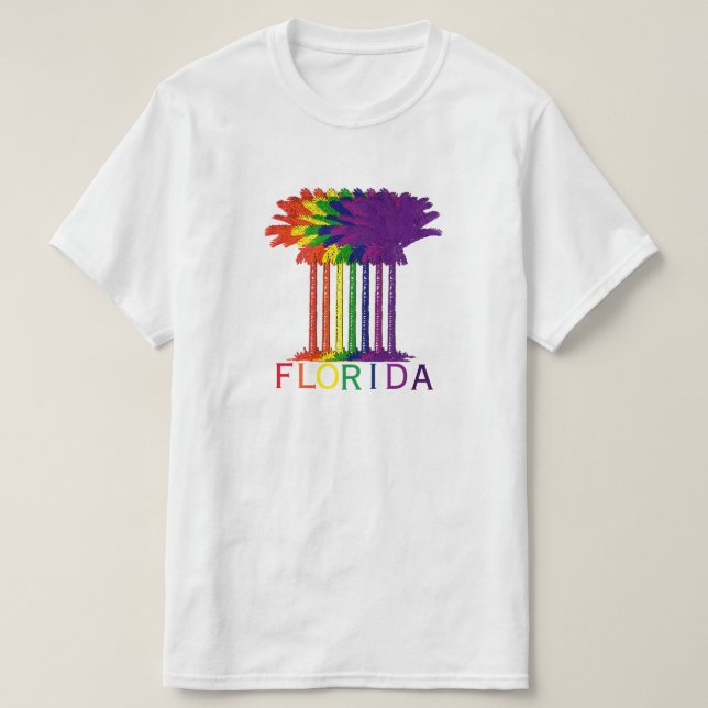 Florida Rainbow Palms T-Shirt (Design Front)