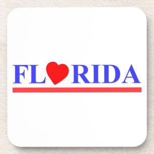Florida red heart coaster