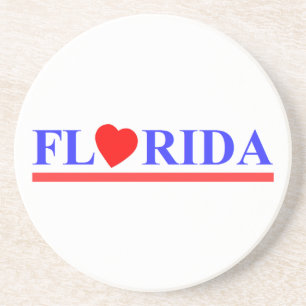 Florida red heart coaster