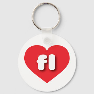 Florida red heart - I love fl Key Ring
