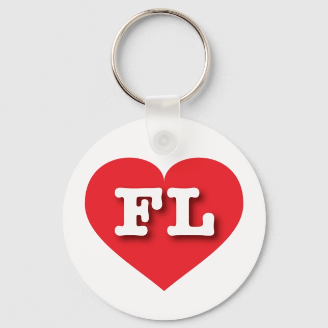 Florida Red Heart - I love FL Key Ring (Front)