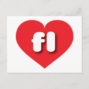Florida red heart - I love fl Postcard