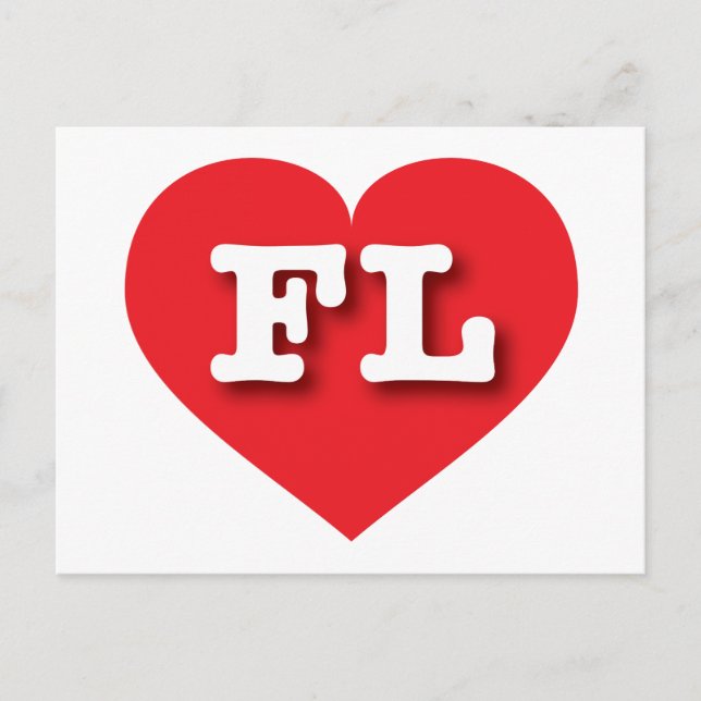 Florida Red Heart - I love FL Postcard (Front)
