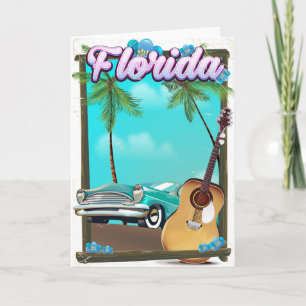 Florida Retro style travel poster Holiday Card