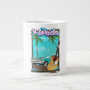 Florida Retro style travel poster Large Coffee Mug