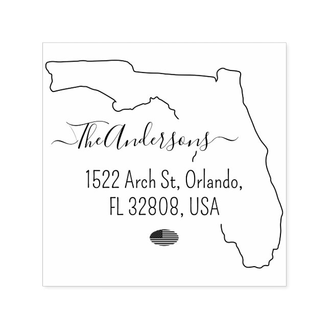 Florida Return Address Custom Self-inking Stamp (Design)