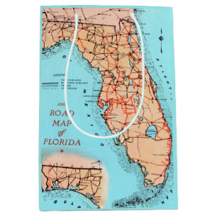 Florida Road Map  Medium Gift Bag