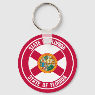 Florida Round Emblem Key Ring