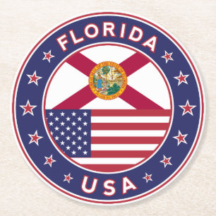 Florida Round Paper Coaster