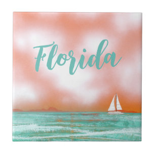 Florida Sail Boat Tile