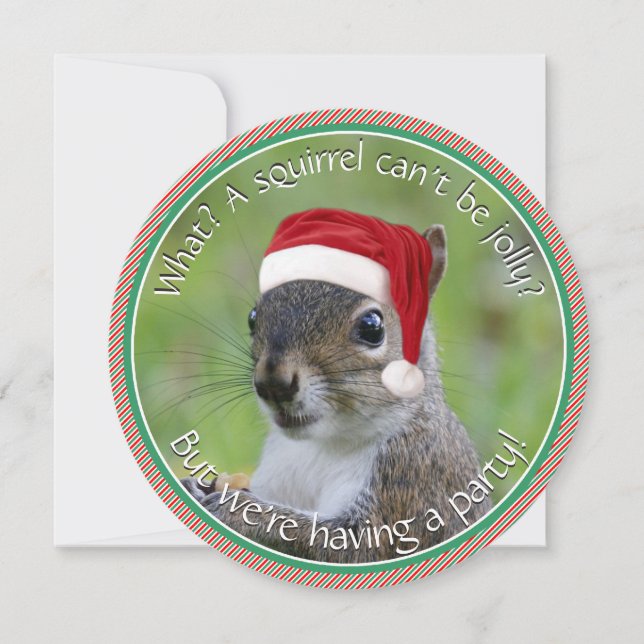 Florida Santa Squirrel™ is Jolly Holiday Party Invitation (Front)