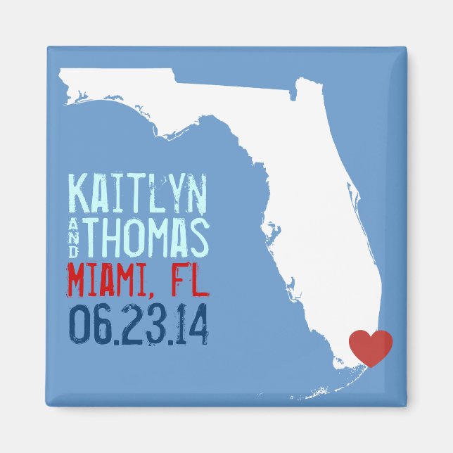 Florida Save the Date - Customisable City Magnet (Front)