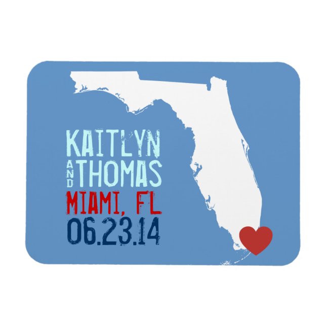 Florida Save the Date - Customisable City Magnet (Horizontal)