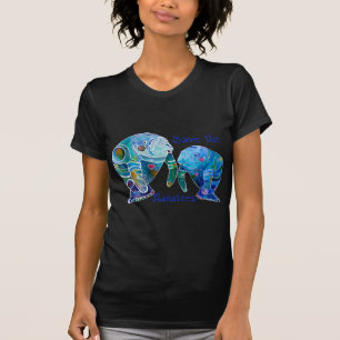 Florida Save the Manatees in Vivid Blues T-Shirt