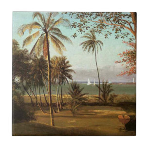 Florida Scene by Albert Bierstadt Tile